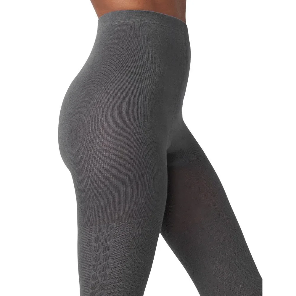 HUE Women's Sweater Tights Grey Cable Small - Medium